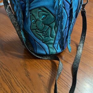 Whimsical Blue and Black Crossbody Bag